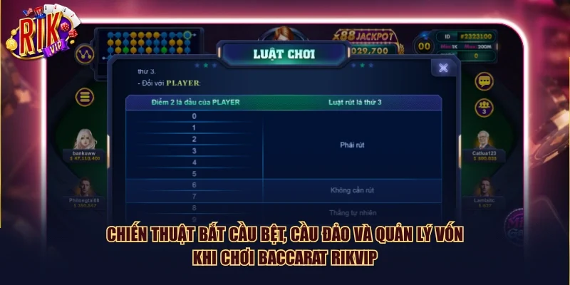 Chiến thuật bắt cầu bệt, cầu đảo và quản lý vốn khi chơi Baccarat Rikvip